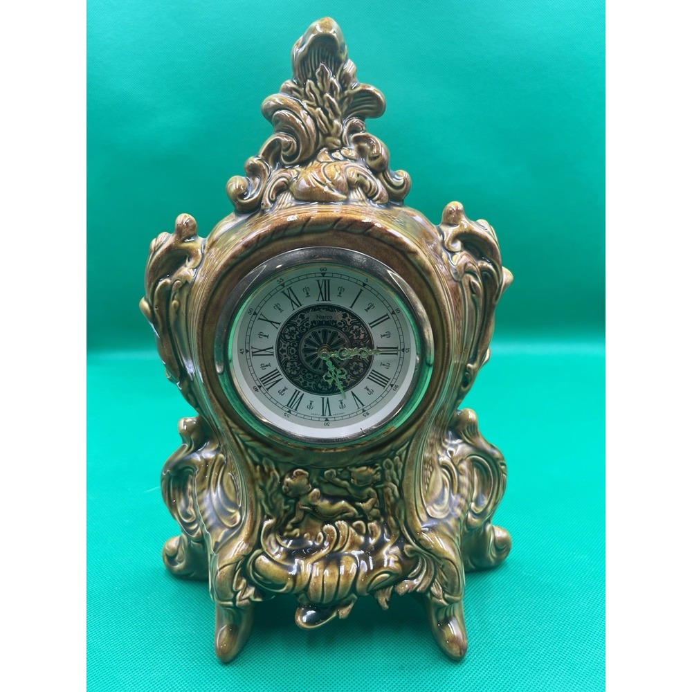 Vintage Narco Germany Porcelain 1 Day Wind Up  Clock - Works-Holland‎ Mold 1972